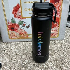 lululemon athletica Black Water Bottle with Multicolor Logo